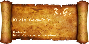 Kuris Germán névjegykártya
